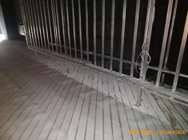 河北廊坊益田同文学校舞台体育木地板安装案例