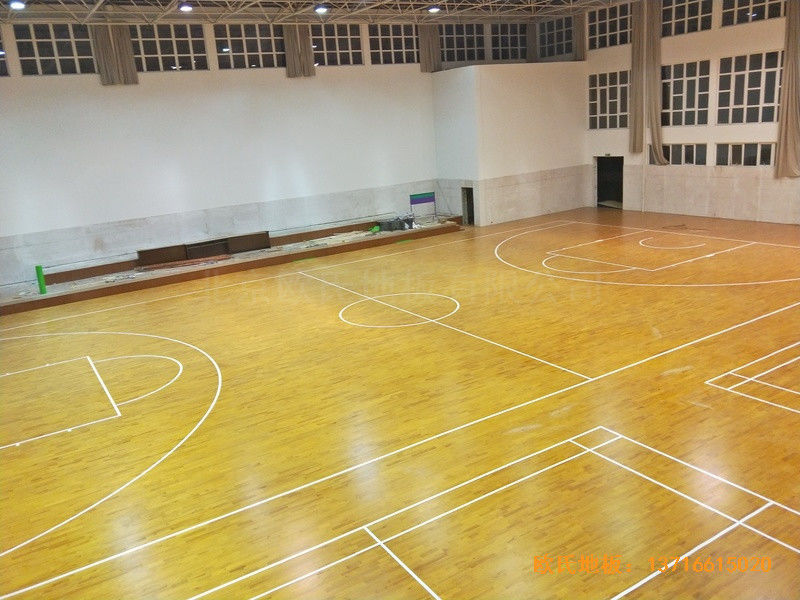 江苏宿迁消防支队篮球馆运动木地板铺设案例3