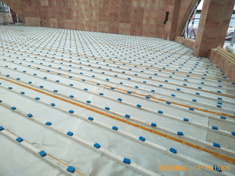 江西荣江金色春城小学运动馆体育地板铺装案例1