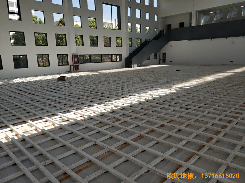 浙江宁波高新消防大队篮球馆运动地板铺装案例1