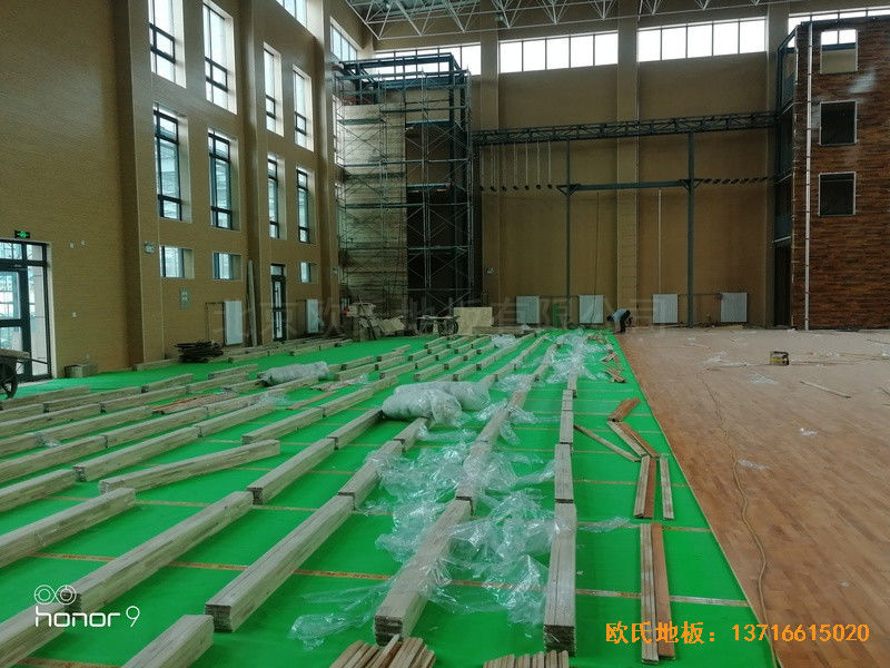 青海西宁大通消防大队篮球馆体育地板铺设案例1