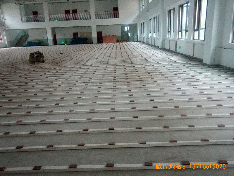 北京赵全营镇天顺小学体育馆运动木地板铺设案例1