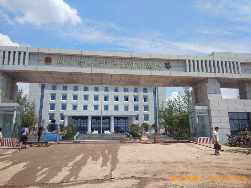 南充特战训练基地篮球馆运动木地板铺装案例0